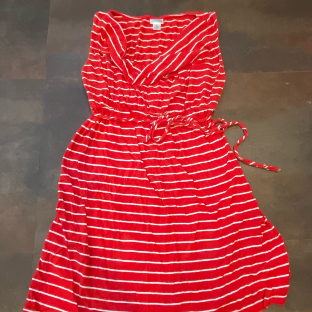 Motherhood Maternity Red Striped Dress